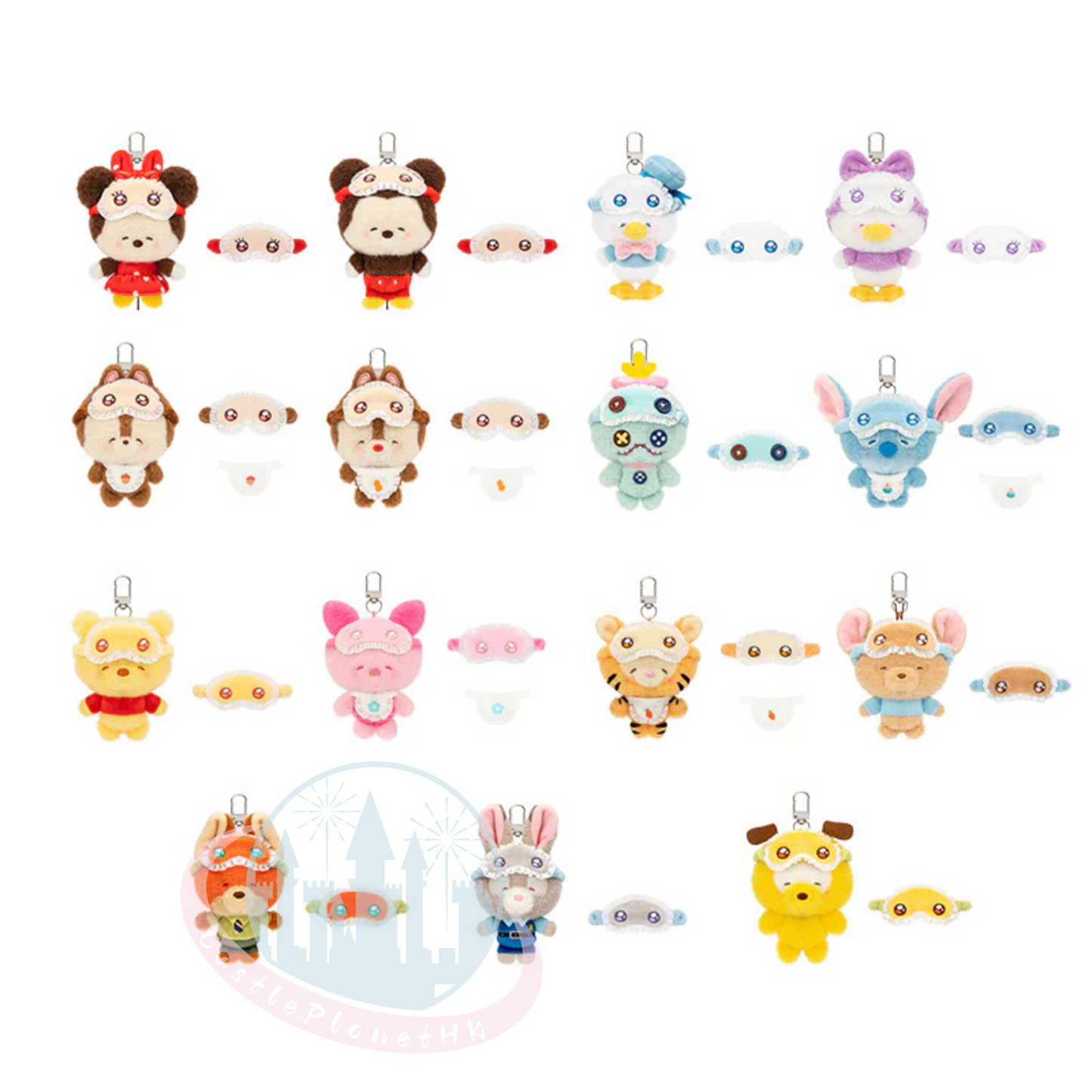 “Pre-order” Other - Disney Squinting Sleepwear Series Plush Keychains Gift Blind Boxes, TOP TOY