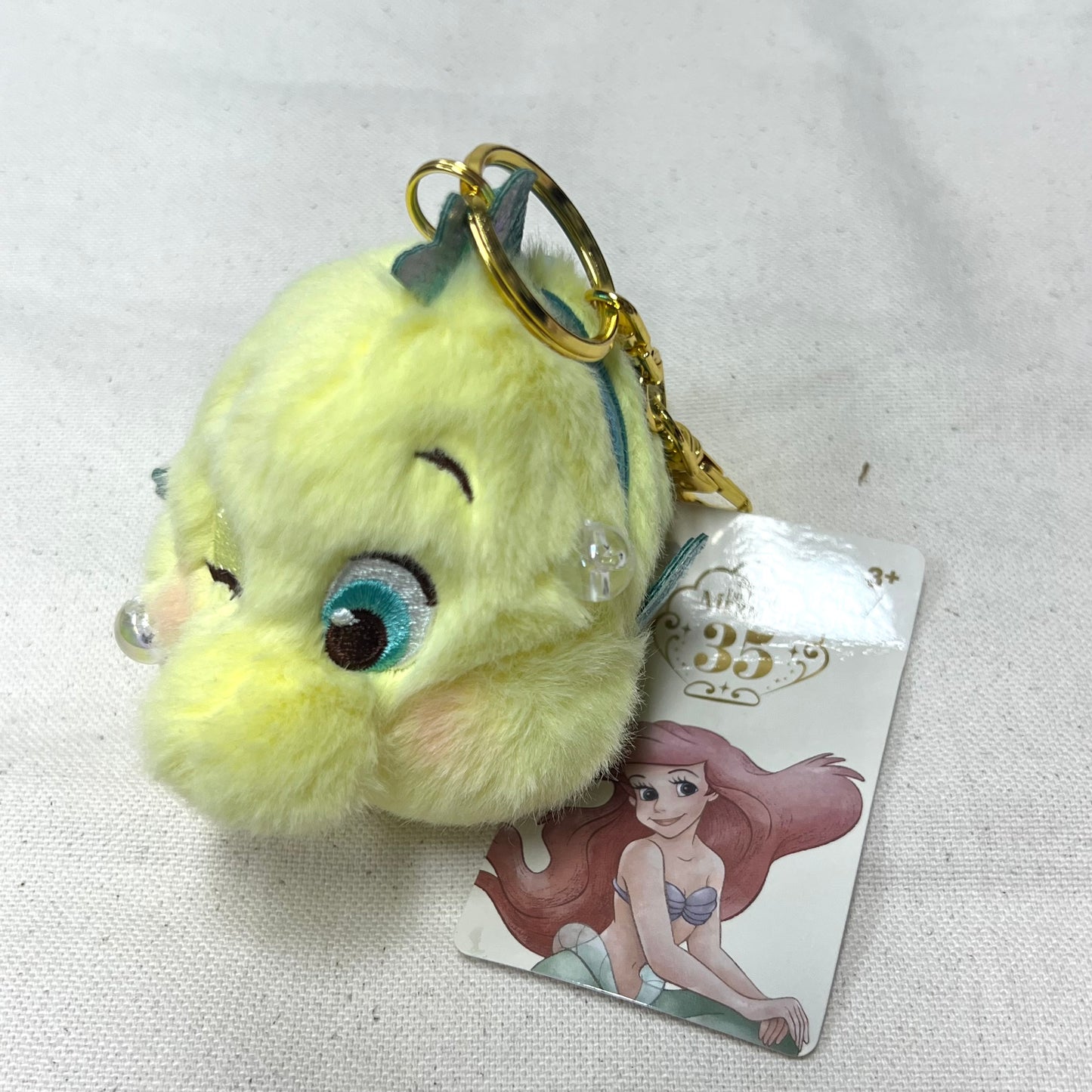 HKDL - Flounder Plush Keychain- THE LITTLE MERMAID 35th【Ready Stock】