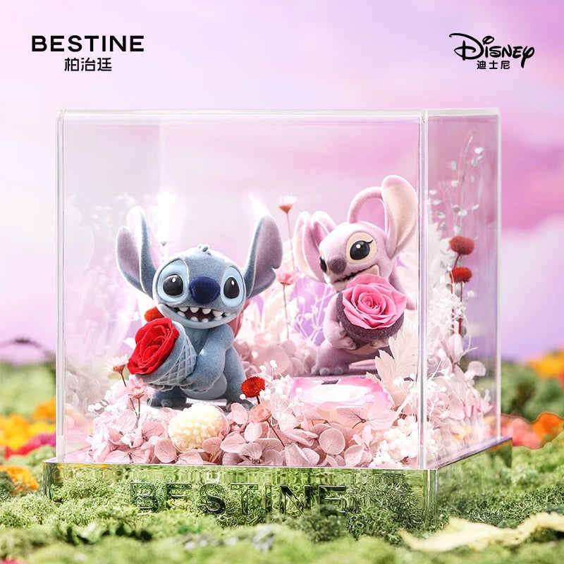 "Pre-Order" SHDR - Stitch and Angel Preserved Rose Flowers (Disney X BESTINE)