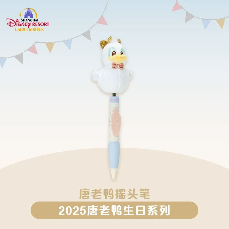 “Pre-order” SHDR - Donald Duck Plush Shaking Head Ballpoint Pen, DONALD BIRTHDAY 2025