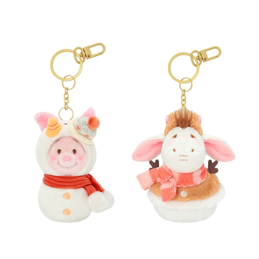 “Pre-order” SHDR - Piglet & Eeyore Snowman Plush Keychain Set, Christmas 2024