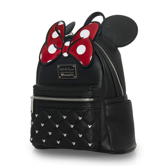 "Pre-Order" HKDL - Minnie Mouse Classic Bow Quilted Texture Loungefly Mini Backpack