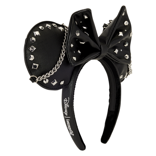 “Pre-order” HKDL - Minnie Mouse Studs & Chains Loungefly Ear Headband for Adults