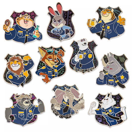 HKDL - Zootopia ''The ZPD'' Mystery Pins Set【Ready Stock】