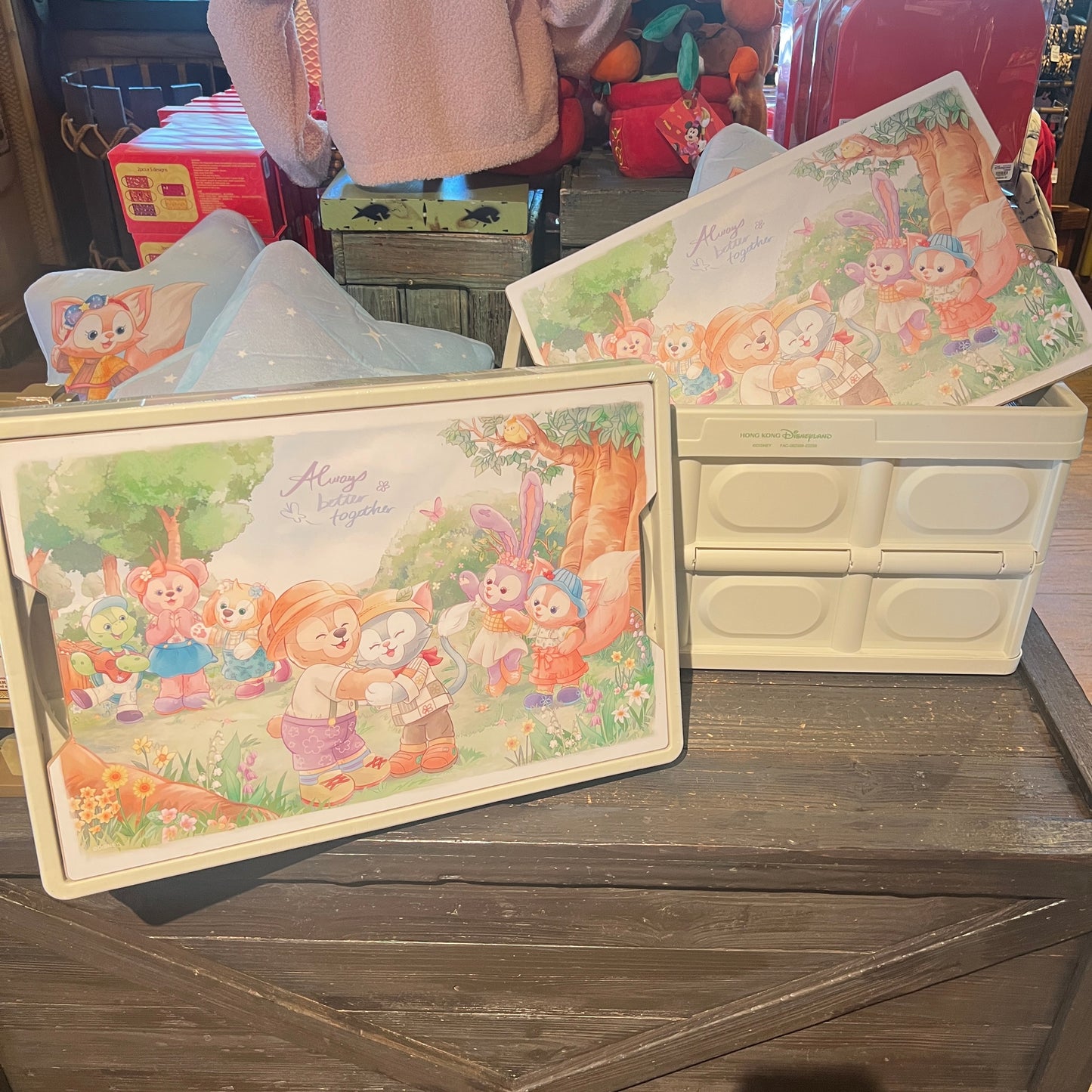 HKDL - Duffy and Friends Foldable Storage Box/ Container (2023 Spring Always better together)【Ready Stock】
