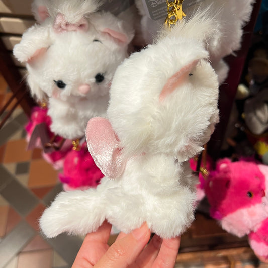 HKDL - Marie Fluffy Plush Keychain【Ready Stock】