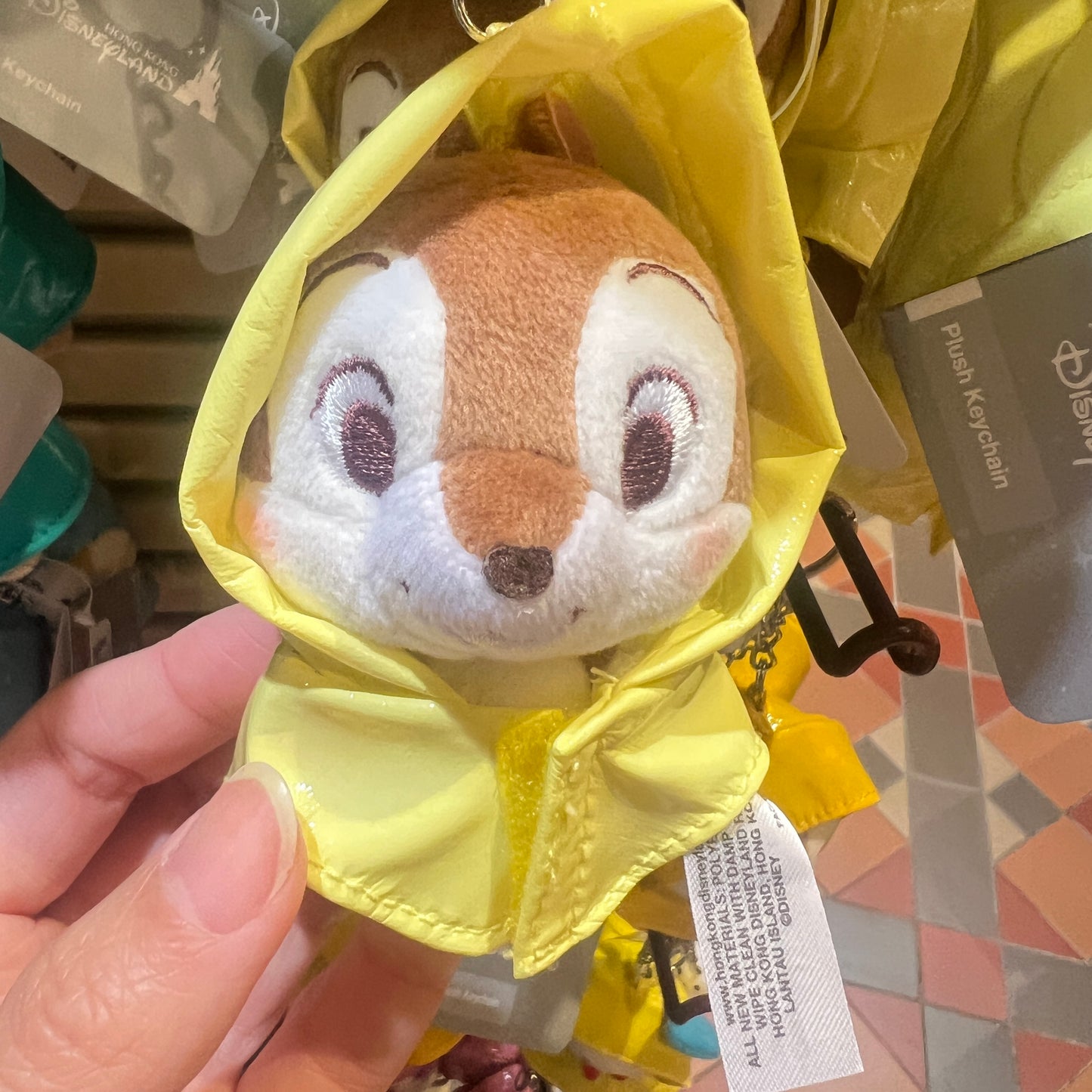 HKDL - Chip Raincoat Plush Keychain【Ready Stock】