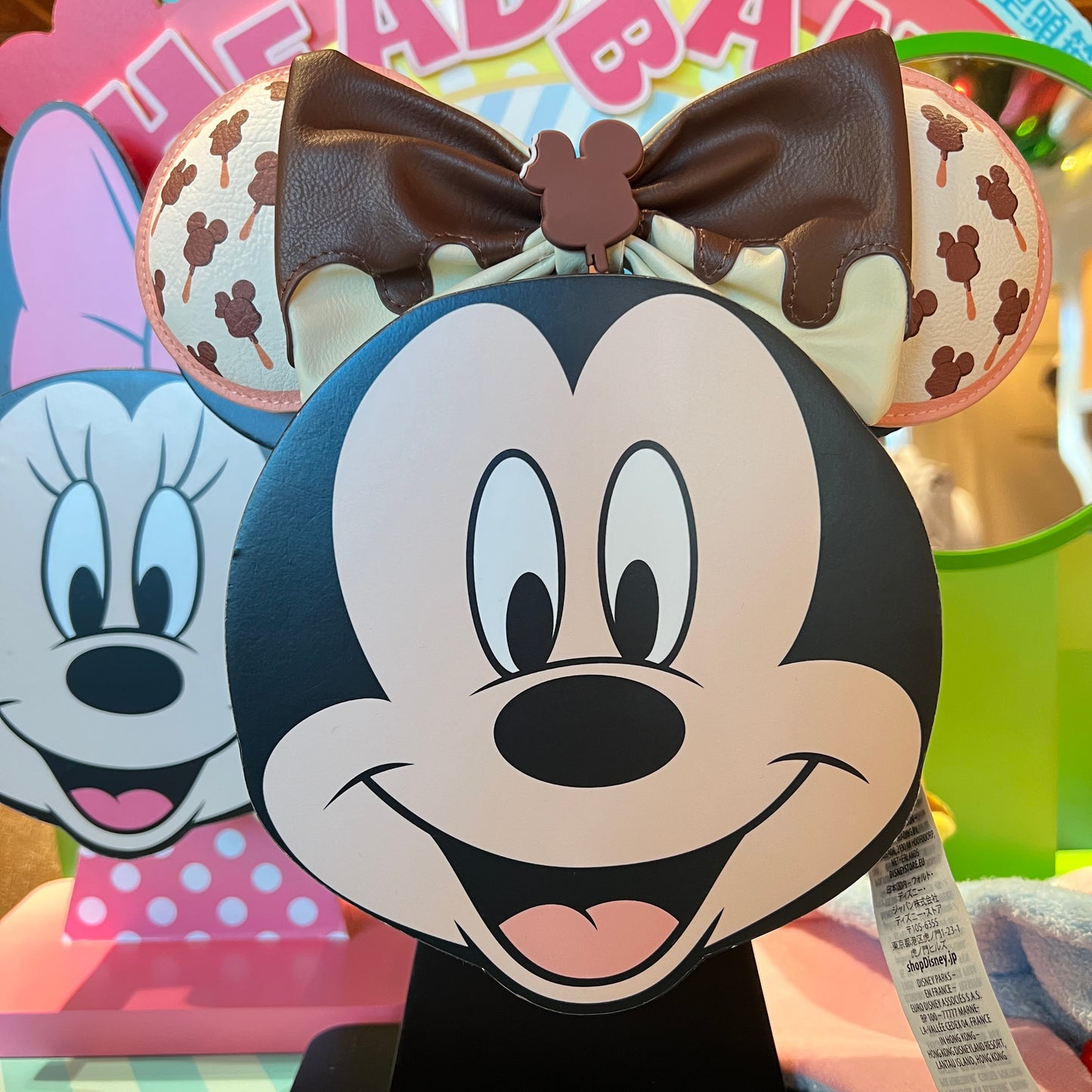 HKDL - Minnie Chocolate Bar ear Headband (Loungefly)【Ready Stock】