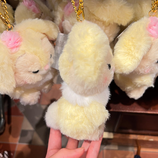 HKDL - Miss Bunny Fluffy Plush Keychain, PASTEL BUNNIES【Ready Stock】