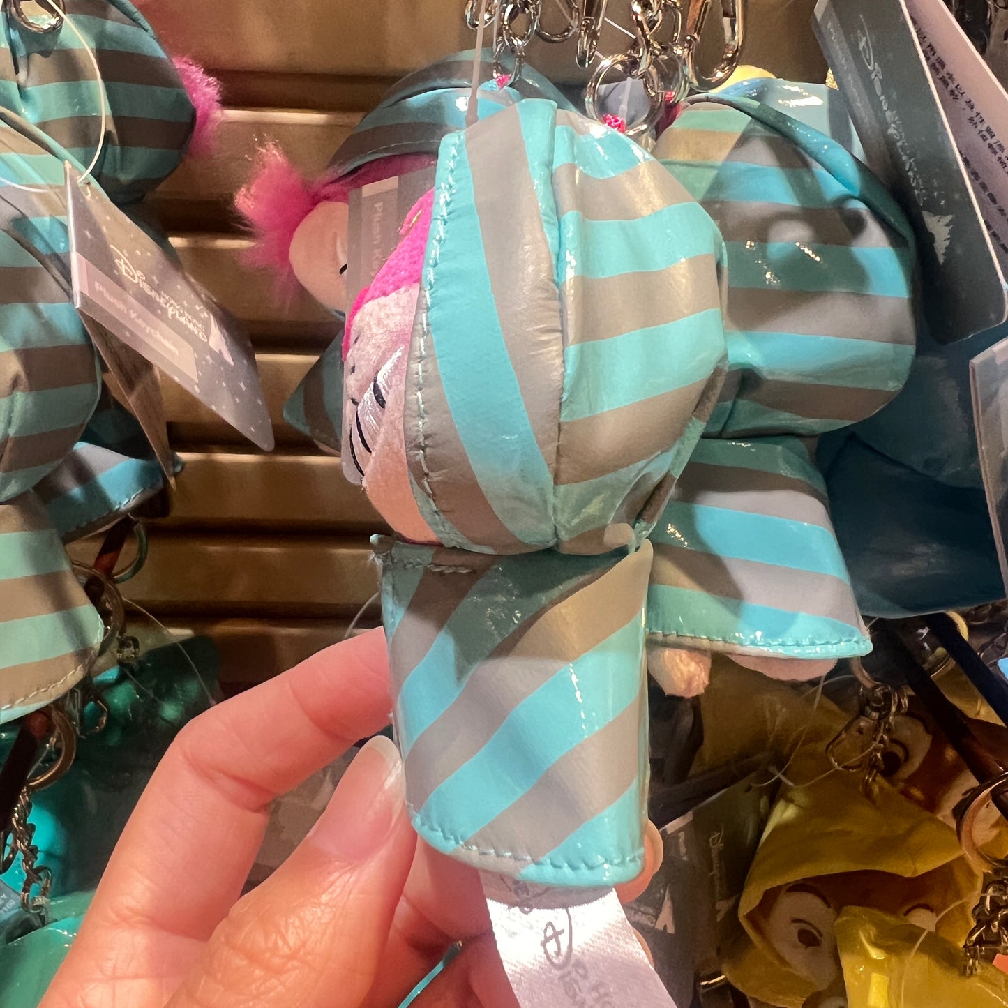 HKDL - Cheshire Cat Raincoat Plush Keychain【Ready Stock】