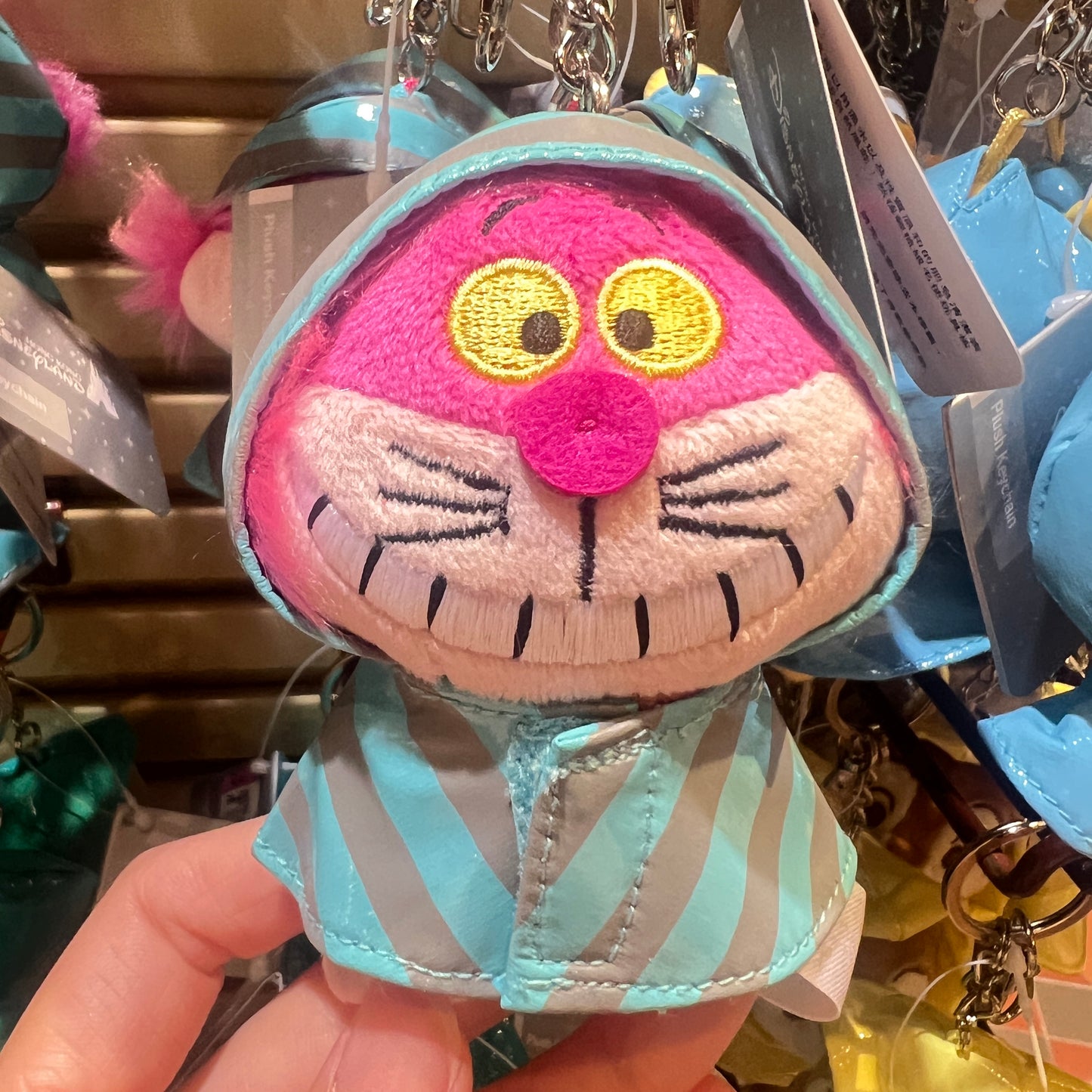 HKDL - Cheshire Cat Raincoat Plush Keychain【Ready Stock】