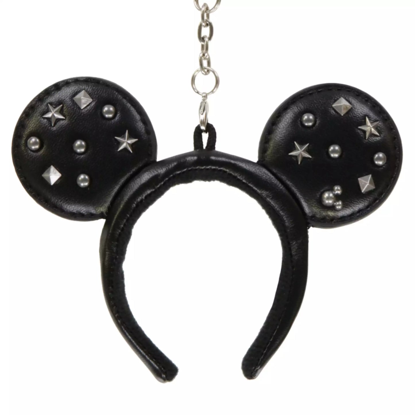 "Pre-Order" TDR - Mickey Mouse Ears Headband Keychain - Black Studs Leather