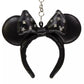 "Pre-Order" TDR - Minnie Mouse Ears Headband Keychain - Black Studs Leather