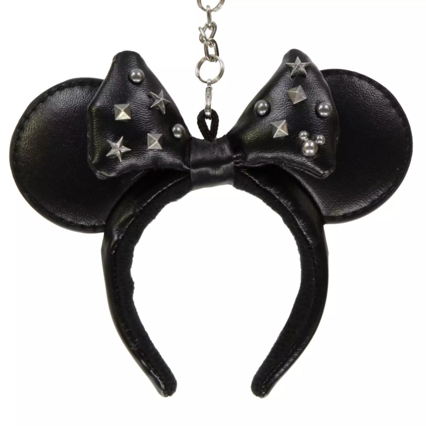 "Pre-Order" TDR - Minnie Mouse Ears Headband Keychain - Black Studs Leather