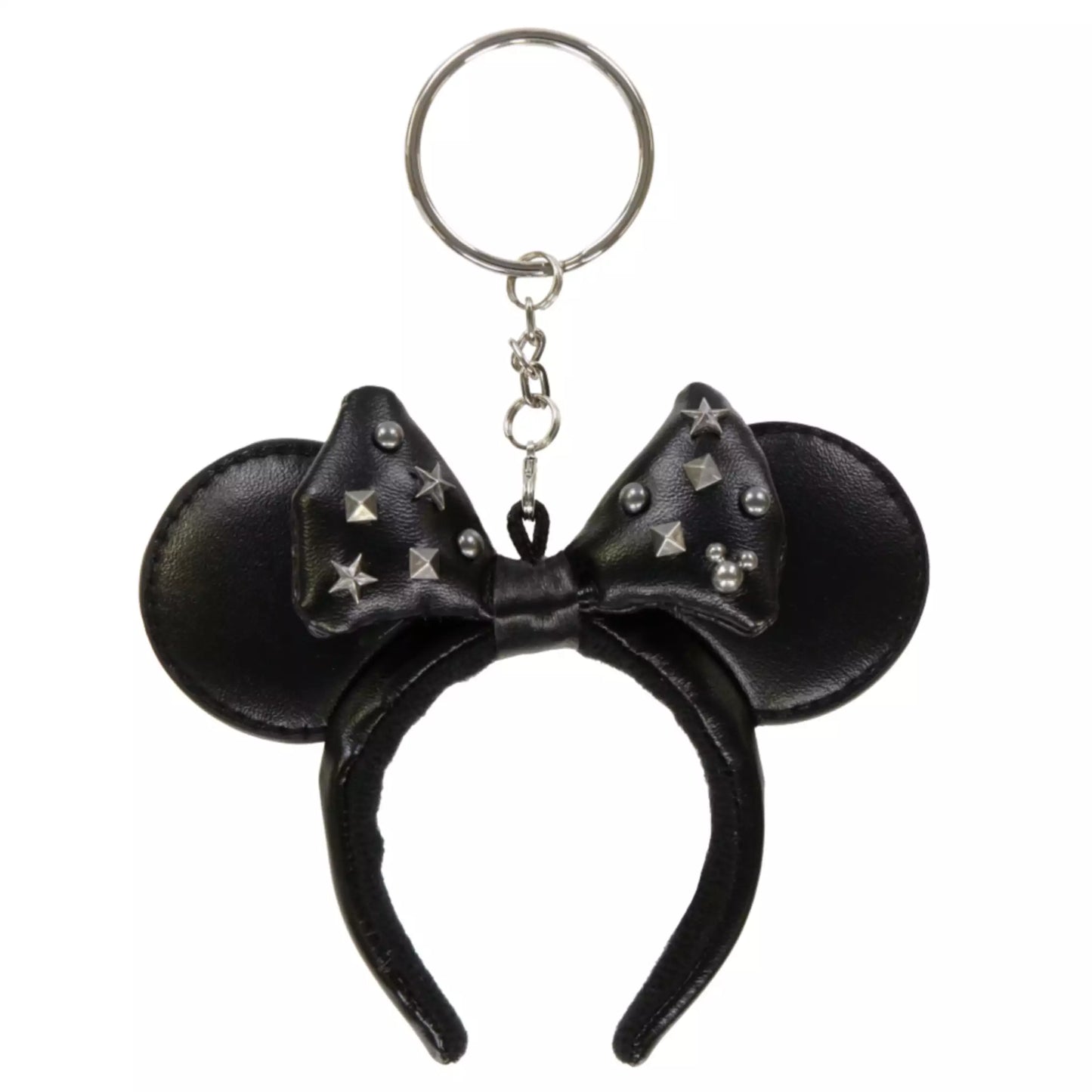 "Pre-Order" TDR - Minnie Mouse Ears Headband Keychain - Black Studs Leather