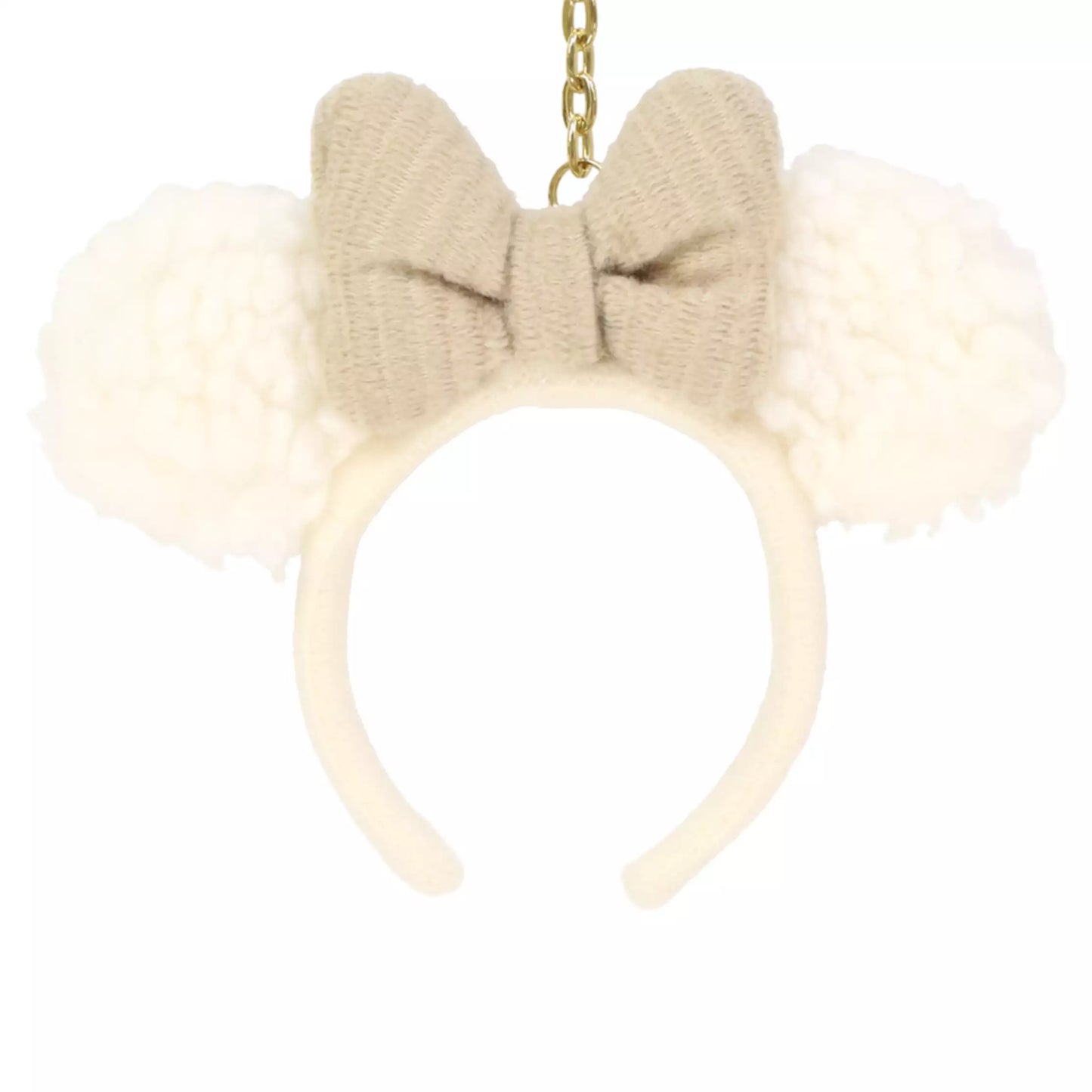 "Pre-Order" TDR - Minnie Mouse Ears Headband Keychain - White Fluffy