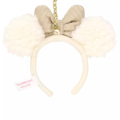 "Pre-Order" TDR - Minnie Mouse Ears Headband Keychain - White Fluffy