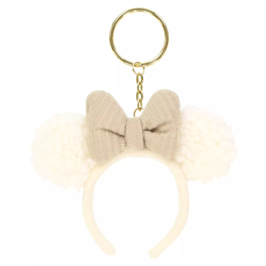 "Pre-Order" TDR - Minnie Mouse Ears Headband Keychain - White Fluffy