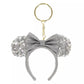 "Pre-Order" TDR - Minnie Mouse Ears Headband Keychain - Sequin Silver