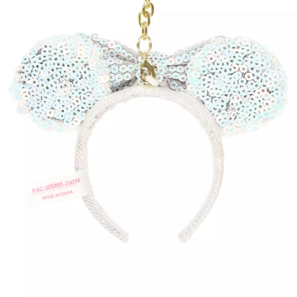 "Pre-Order" TDR -  Minnie Mouse Ears Headband Keychain - Sequin White