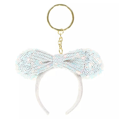 "Pre-Order" TDR -  Minnie Mouse Ears Headband Keychain - Sequin White