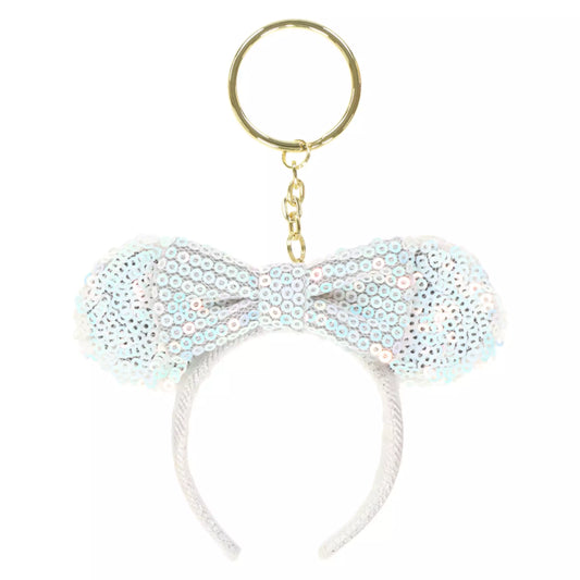 "Pre-Order" TDR -  Minnie Mouse Ears Headband Keychain - Sequin White