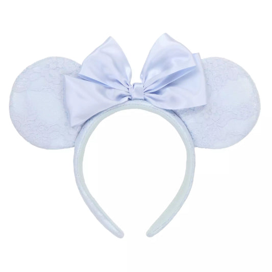 "Pre-Order" TDR - Minnie Light Blue Lace Ears Headband - Disney Blue Ever After