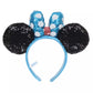 "Pre-Order" TDR - Minnie Ears Headband - Polka Dot Blue Ribbon, Sequin