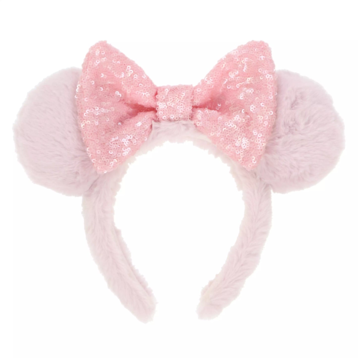 "Pre-Order" TDR - Pink Minnie Ears Fluffy Headband - Sparking Pink Sequin