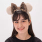 "Pre-Order" TDR - Minnie Ears Fluffy Headband - Sparking Brown Sequin