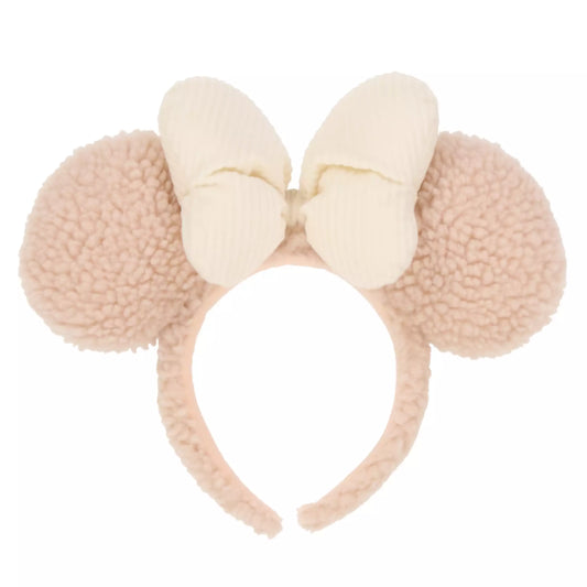 "Pre-Order" TDR - Minnie Pinkish Brown Fluffy Ears Headband (2023 Fluffy)