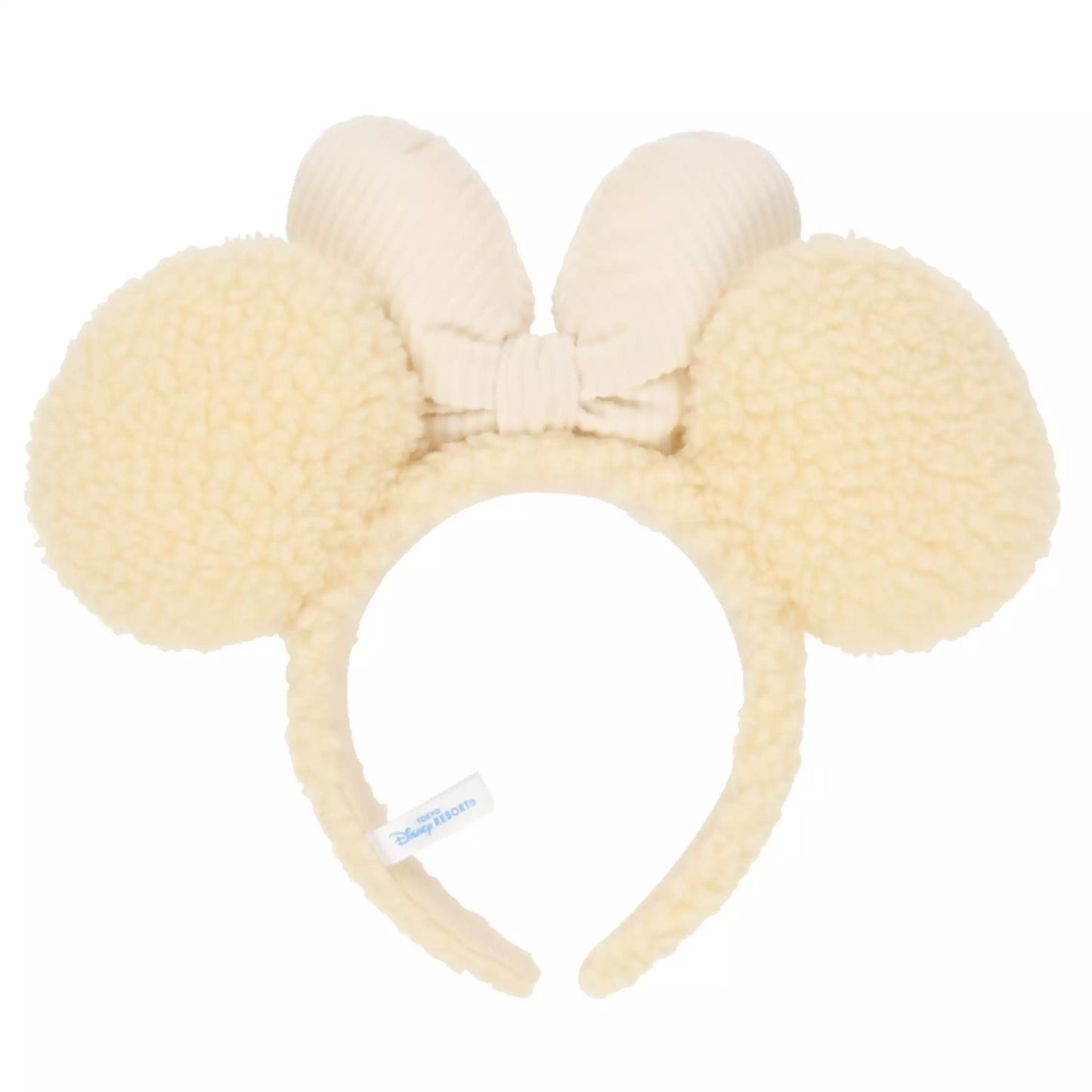 "Pre-Order" TDR - Minnie Off White Fluffy Ears Headband (2023 Fluffy)