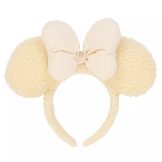 "Pre-Order" TDR - Minnie Off White Fluffy Ears Headband (2023 Fluffy)