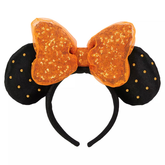 "Pre-Order"  TDR -  Minnie Mouse Ears Headband - 2024 Sequins Orange Halloween