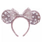 "Pre-Order" TDR - Minnie Pink Heart Embroidered Sequin Ears Headband