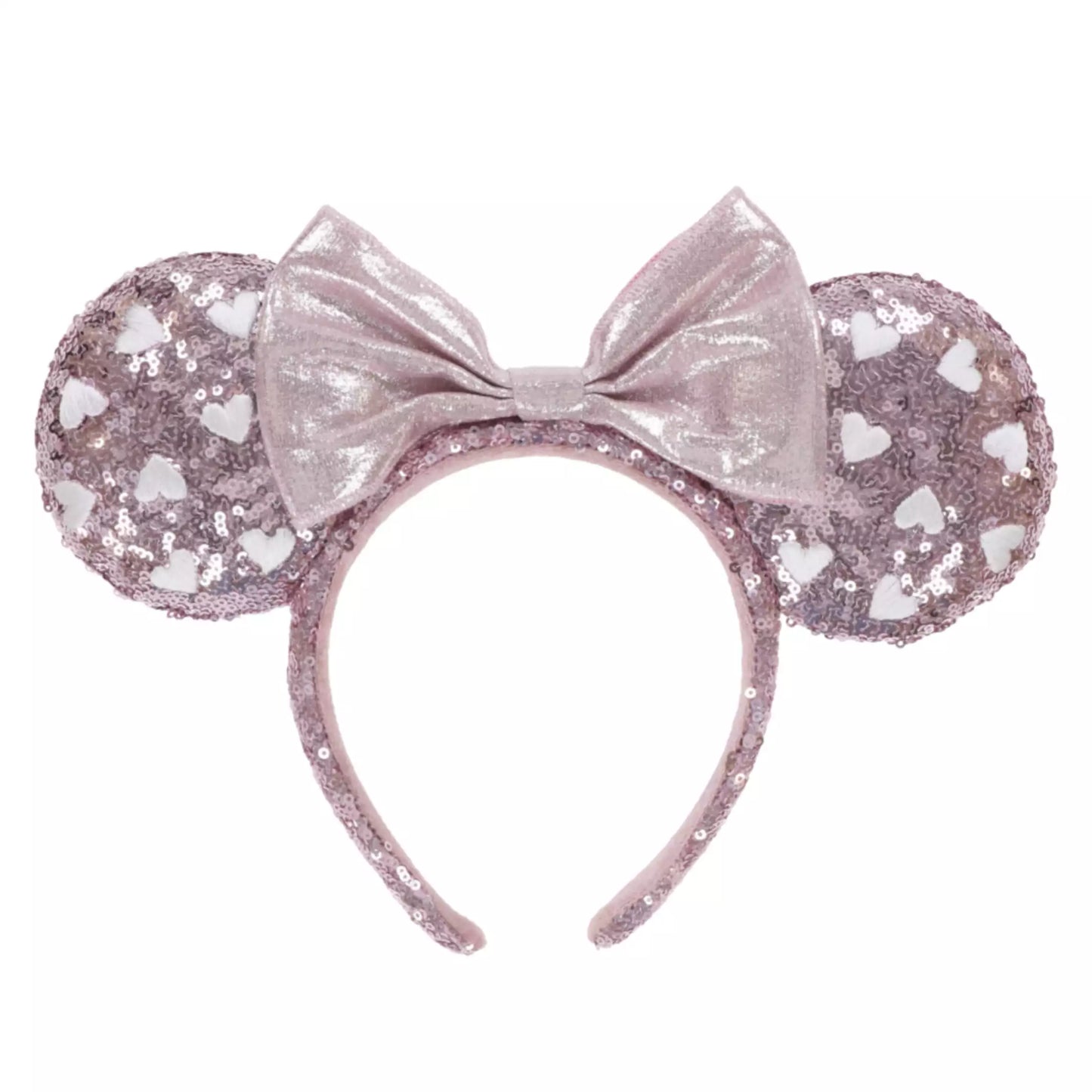 "Pre-Order" TDR - Minnie Pink Heart Embroidered Sequin Ears Headband