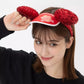 "Pre-Order" TDR - Huey, Dewey, and Louie Sparkly red Hat ears Headband ,TASTY AND FRESH