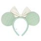 "Pre-Order" TDR - Big White Ribbon in Green Ear Minnie Ears Headband