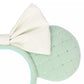 "Pre-Order" TDR - Big White Ribbon in Green Ear Minnie Ears Headband