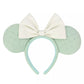 "Pre-Order" TDR - Big White Ribbon in Green Ear Minnie Ears Headband