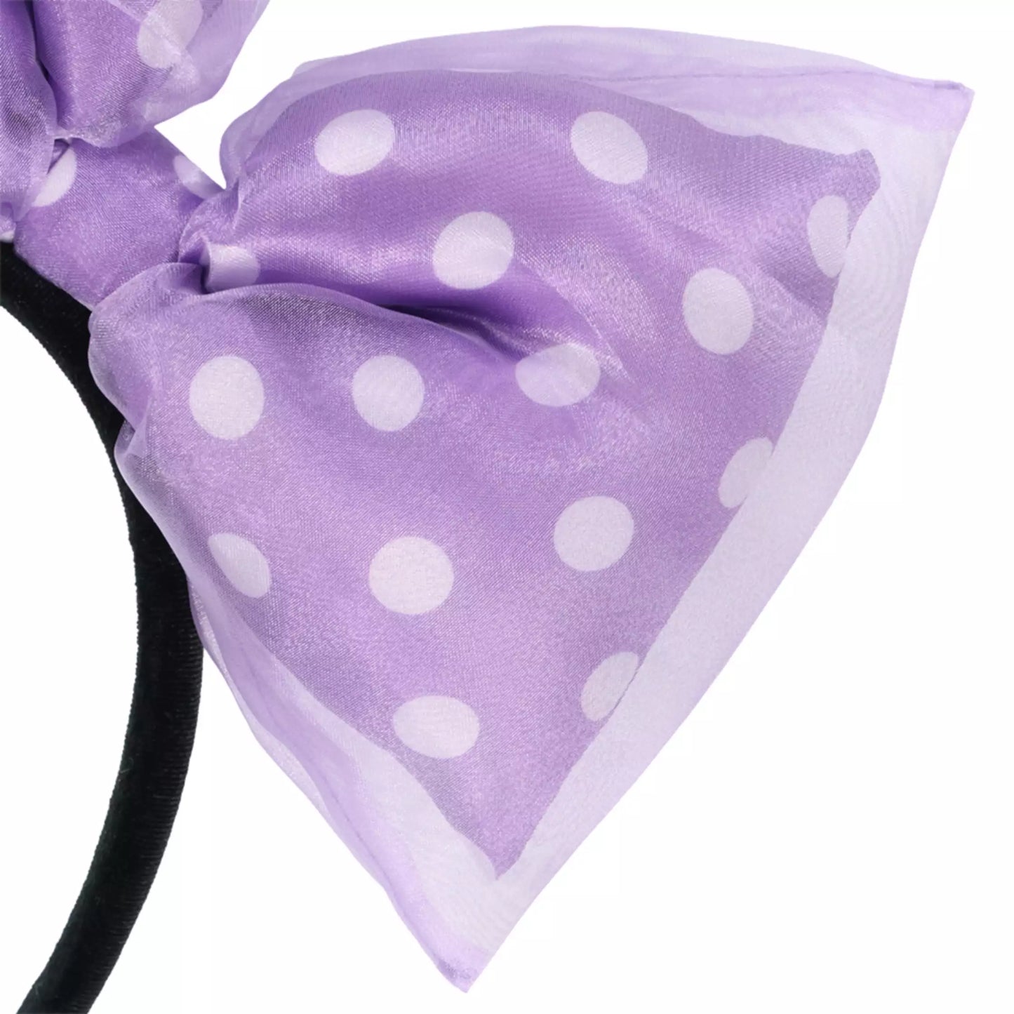 "Pre-Order" TDR - Large Purple Ribbon Polka Dots Minnie Headband