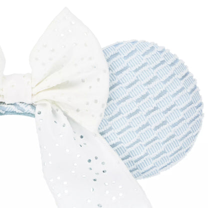 "Pre-Order" TDR - Baby Blue with Lace Bow Minnie Ears Headband