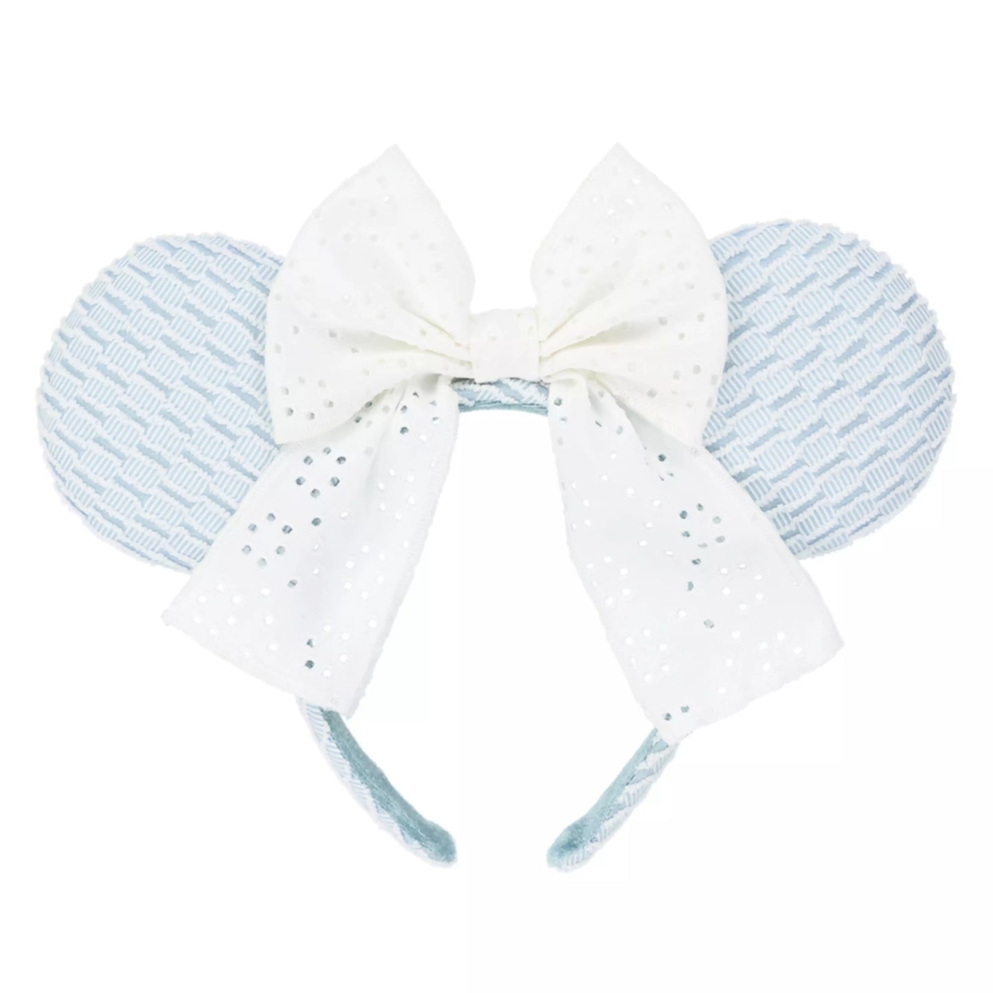 "Pre-Order" TDR - Baby Blue with Lace Bow Minnie Ears Headband
