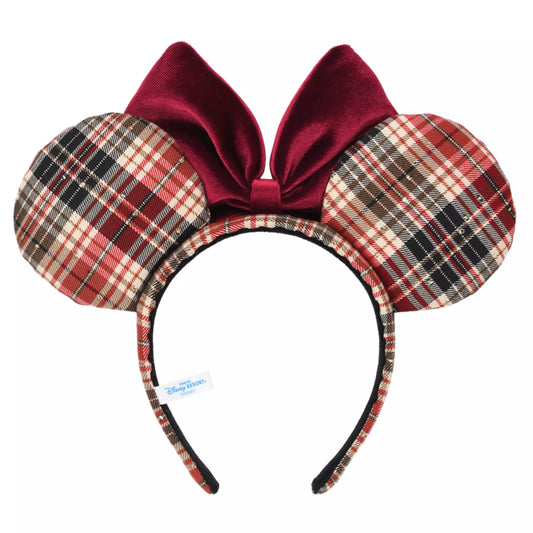 "Pre-Order" TDR - Minnie Mouse Maillard-style Red Plaid ears Headband