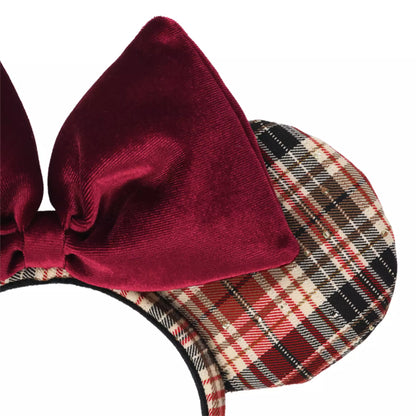 "Pre-Order" TDR - Minnie Mouse Maillard-style Red Plaid ears Headband
