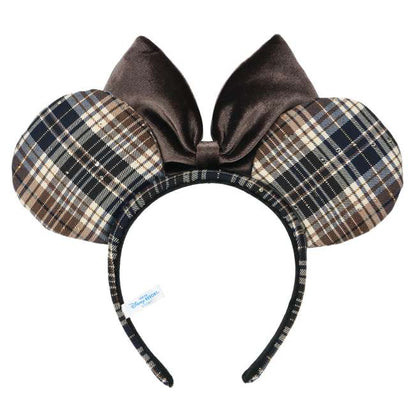 "Pre-Order" TDR - Minnie Mouse Maillard-style Brown Plaid ears Headband