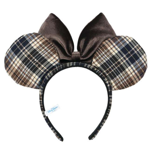 "Pre-Order" TDR - Minnie Mouse Maillard-style Brown Plaid ears Headband
