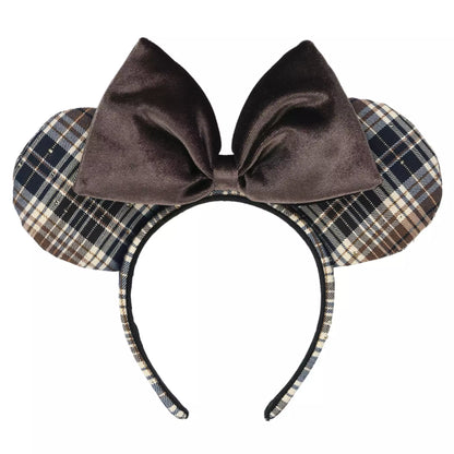 "Pre-Order" TDR - Minnie Mouse Maillard-style Brown Plaid ears Headband