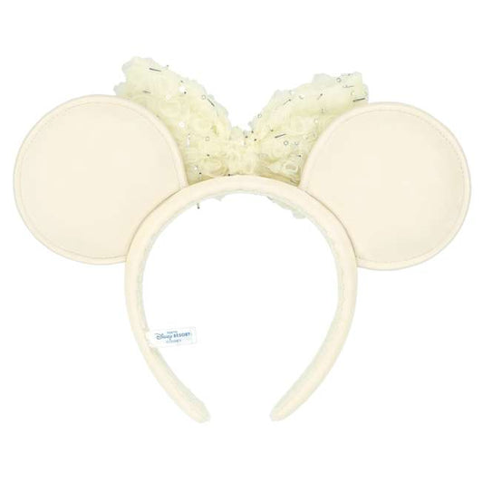 "Pre-Order" TDR - Minnie Sparkly 3D Rosette Tulle Bow Ears Headband for Adults