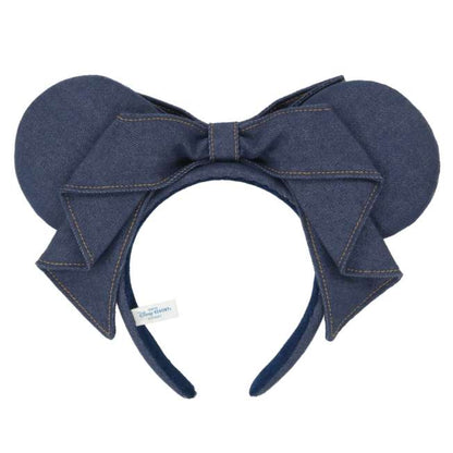 "Pre-Order" TDR - Minnie Deep Blue Denim Bow Ears Headband for Adults